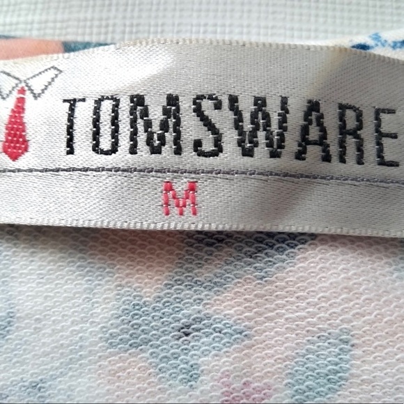 TOMSWARE Women Pink Floral Print 3/4 Sleeve Scoop Neck fit and Flare Dress M - Picture 7 of 9